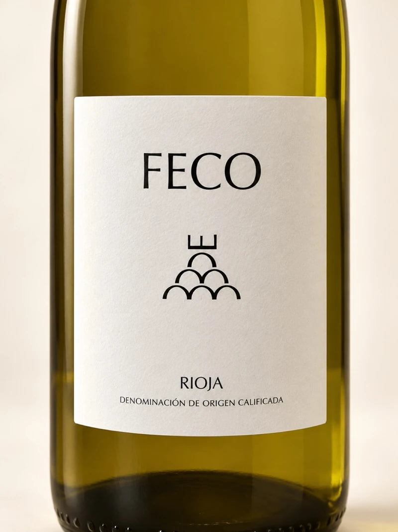 Detalle de la etiqueta de FECO Piedra Miguel Blanco