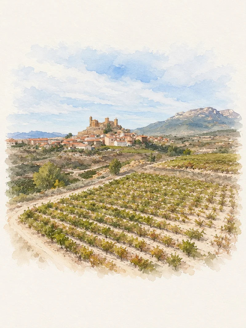 Artistic interpretation of the vineyard San Juan